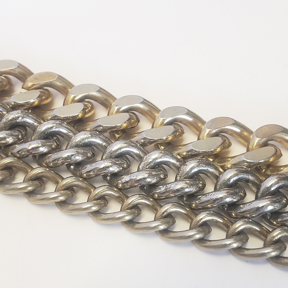 Gorgeous Vintage Multi Tone Chain Bracelet - Picture 4 of 5